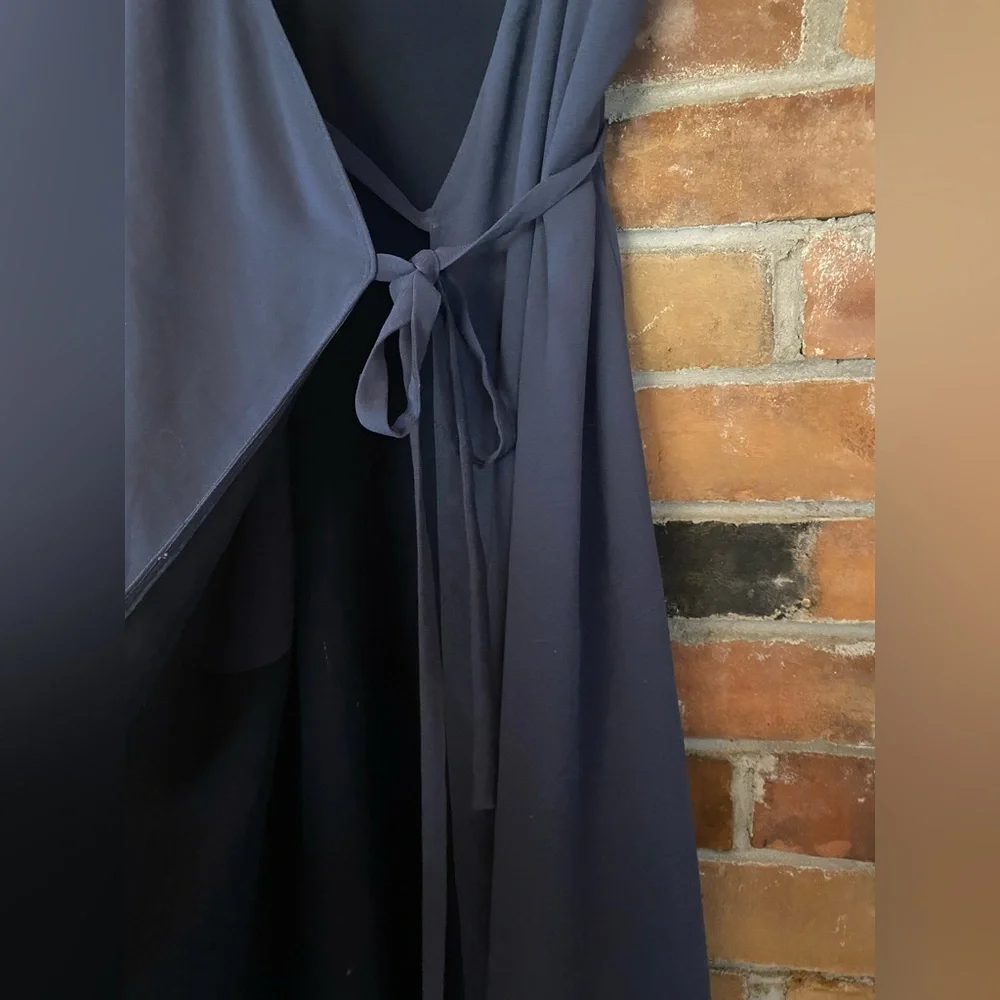 SOLD ARITZIA WILFRED astere wrap midi dress navy blue size XS - Picture 6 of 11